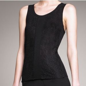 NEW Jean Paul Gaultier tank top black Lace panel black stretchy MEDIUM